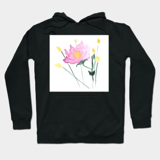 Watercolor flowers, summer and nature, art decoration, sketch. Illustration hand drawn modern Hoodie